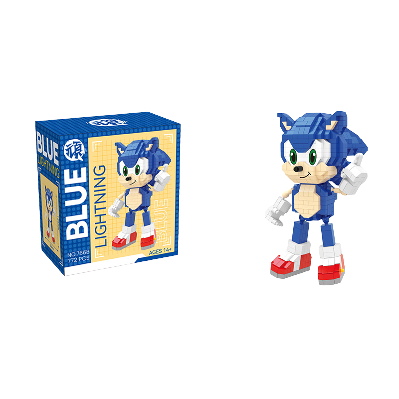 A fun and interactive building set featuring Sonic the Hedgehog in a cartoon style. Perfect for fans who enjoy constructing their own Sonic figurine with detailed, easy-to-assemble pieces.