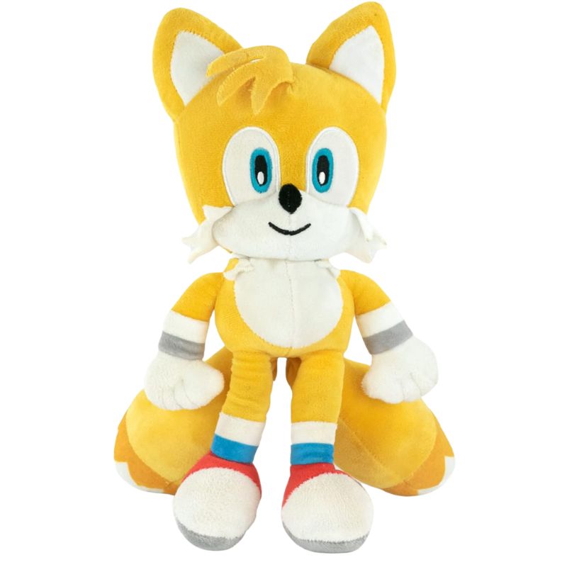 Plush Miles Tails the Fox featuring his iconic two tails and orange fur, ideal for fans of the Sonic series.