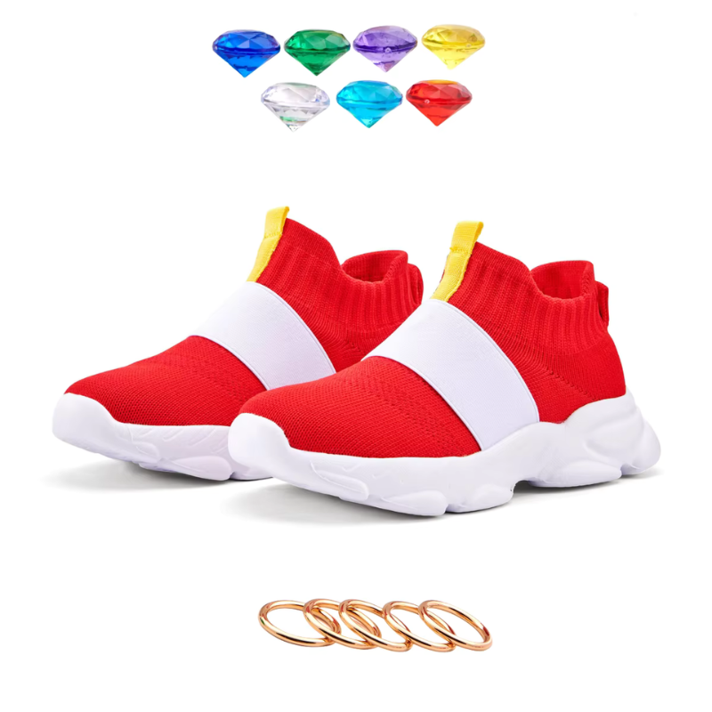 Sonic Sneakers par Ring & Diamonds – baskets futuristes inspirées de Sonic the Hedgehog, design audacieux bleu et blanc, confort haute performance pour la vitesse et le style.