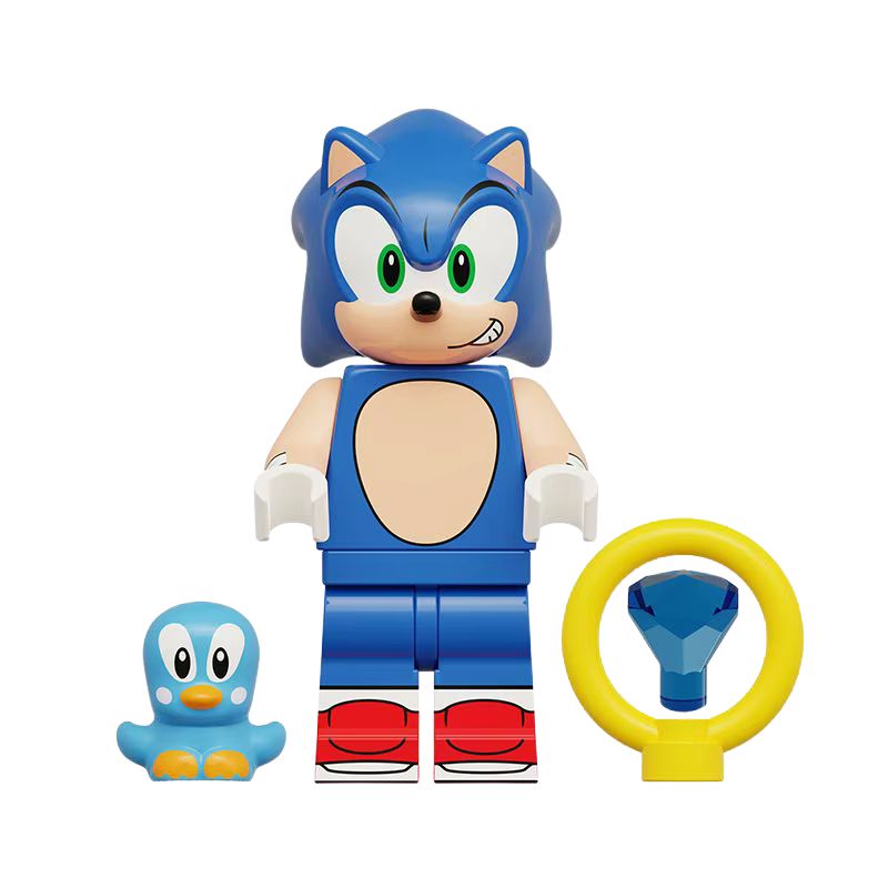 Q-version Sonic 3 toy figures set featuring Sonic, Shadow, and Tails, assembling dolls for kids, a great birthday gift for Sonic and anime enthusiasts.