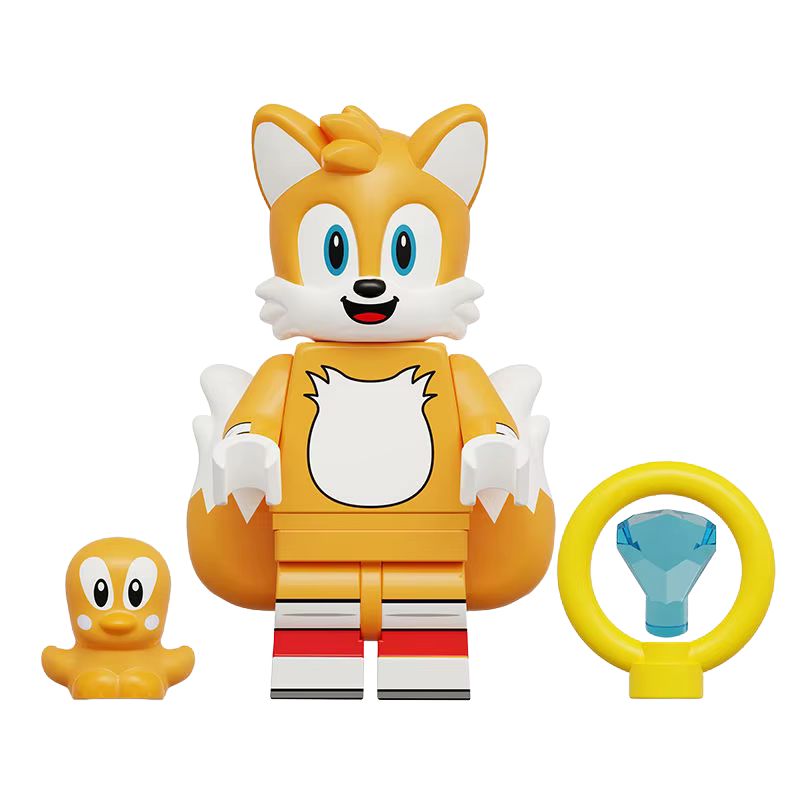 Q-version Sonic 3 figure collection featuring Sonic, Shadow, and Tails, assembling toy set for kids, ideal for anime fans and birthday gifts.