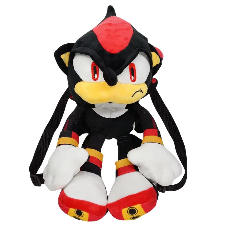 40cm Sonic bag plush toy featuring Shadow the Hedgehog, soft stuffed cartoon doll, perfect for kids and as a birthday gift.