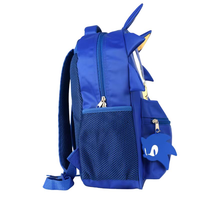 Sonic the Hedgehog anime-themed school backpack with large compartment and small bag, perfect for students, unisex style for boys and girls.