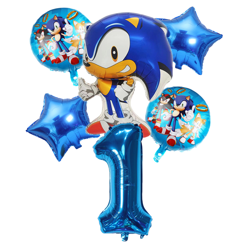 A vibrant Sonic the Hedgehog balloon, perfect for parties or celebrations. Featuring the iconic character, this balloon adds fun and excitement to any event.