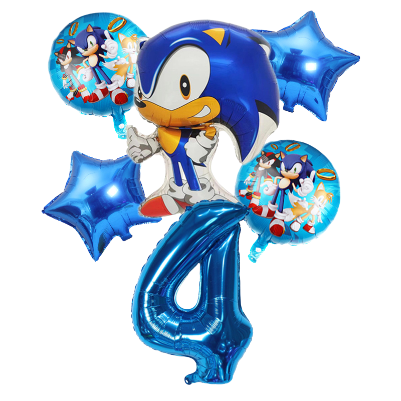 A playful air balloon featuring Sonic the Hedgehog, perfect for parties or events. A fun way to bring the speed and excitement of Sonic to your decorations.