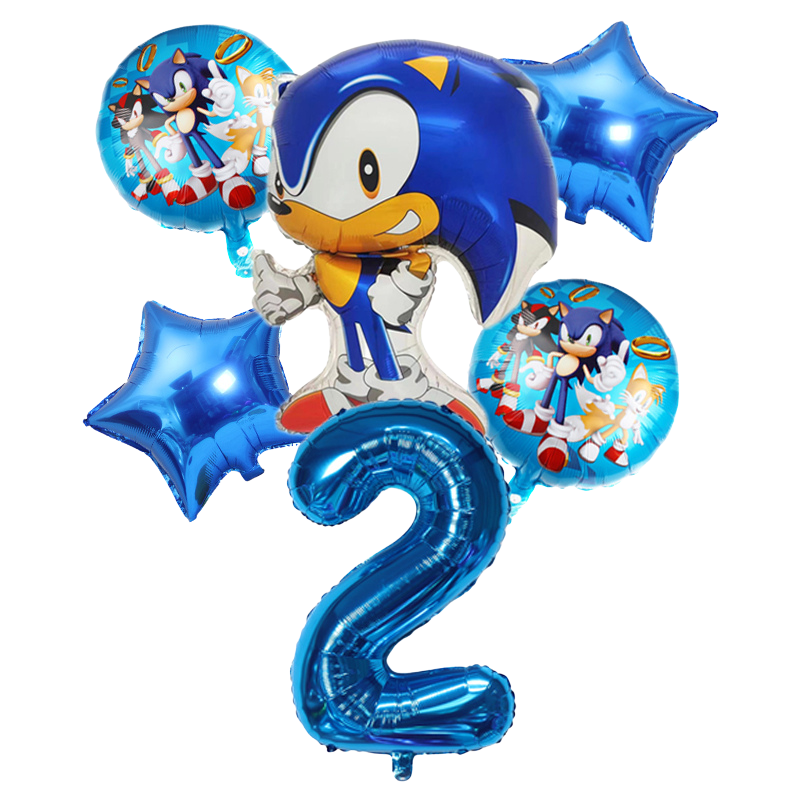 A vibrant Sonic the Hedgehog party balloon, perfect for adding a burst of color and fun to any celebration or event. Ideal for Sonic fans and party decorations.