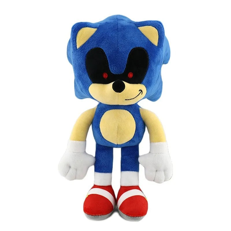 Sonic the Hedgehog plush with black eyes, a unique twist on the classic character, perfect for fans of Sonic.