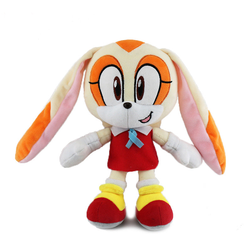 Plush Cream the Rabbit with her adorable orange fur and large ears, a must-have for Sonic fans.
