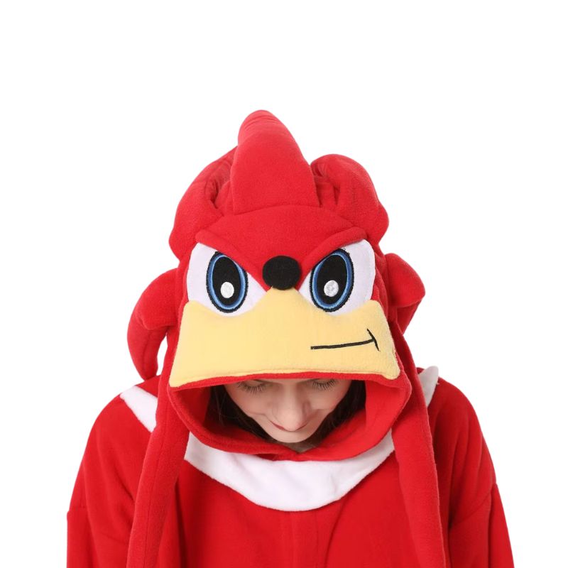 Soft red Knuckles the Echidna pajamas, perfect for fans and collectors who want to bring the iconic guardian to life.