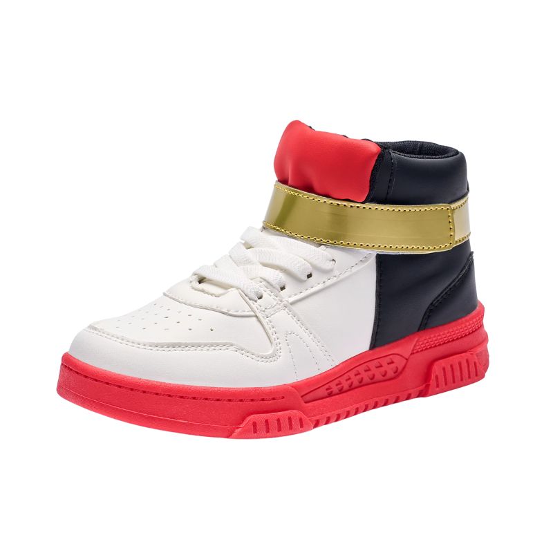 Stylish Sonic-themed sneakers featuring bold red, black, and yellow colors Shadow shoes.