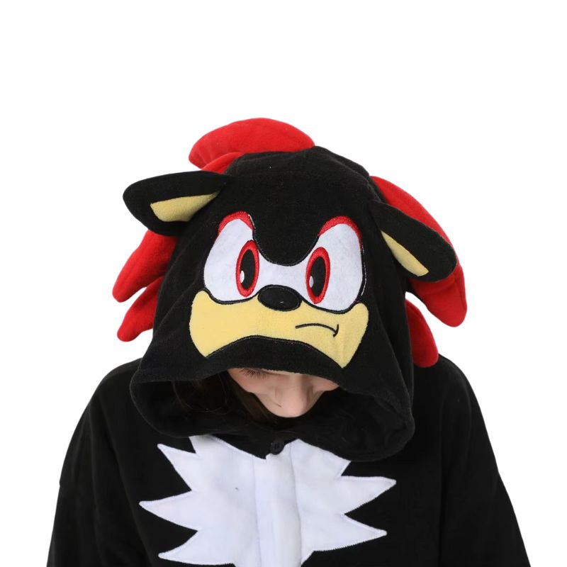 Shadow the Hedgehog pajamas onesie with a bold black and red design, perfect for fans of the ultimate anti-hero.