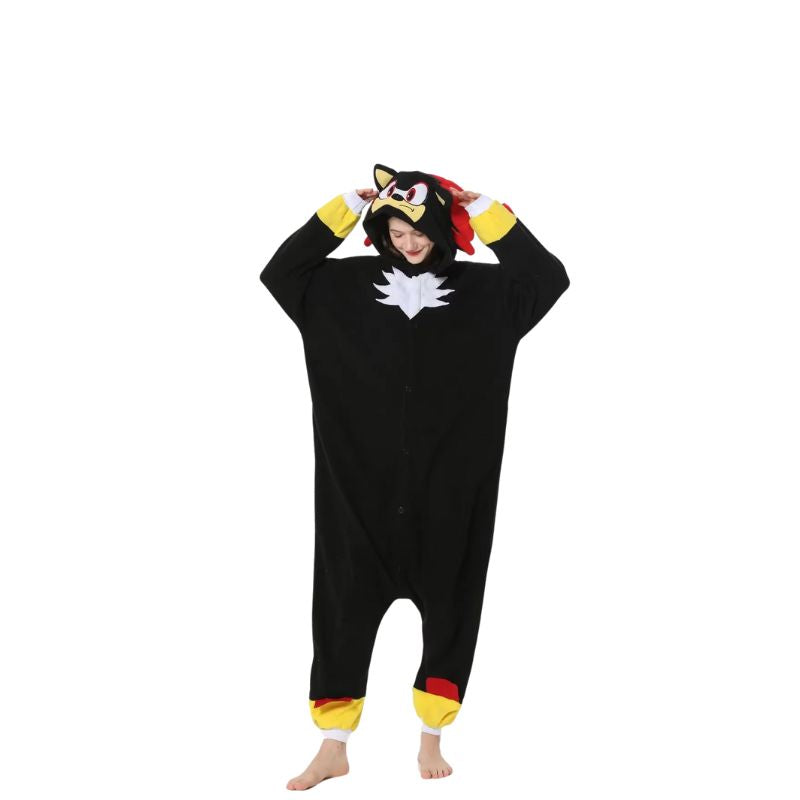 Shadow the Hedgehog plush toy, featuring his signature black and red design, ideal for collectors and fans.