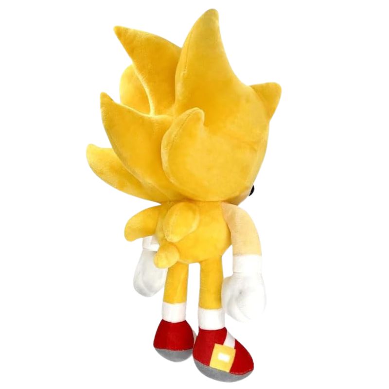 A dynamic Sonic the Hedgehog plush designed to capture his speedy personality, complete with his classic red shoes.